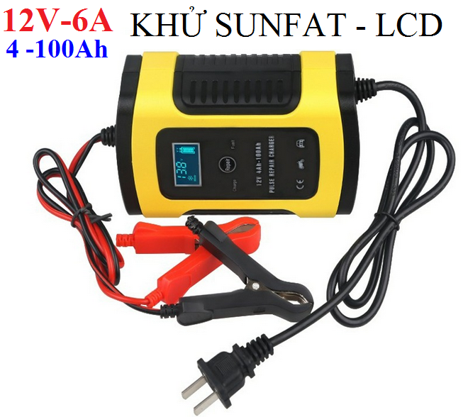 Máy sạc bình ắc quy 12V 6A có khử sunfat phục hồi bảo dưỡng ắc quy - ANHNTcyz-1