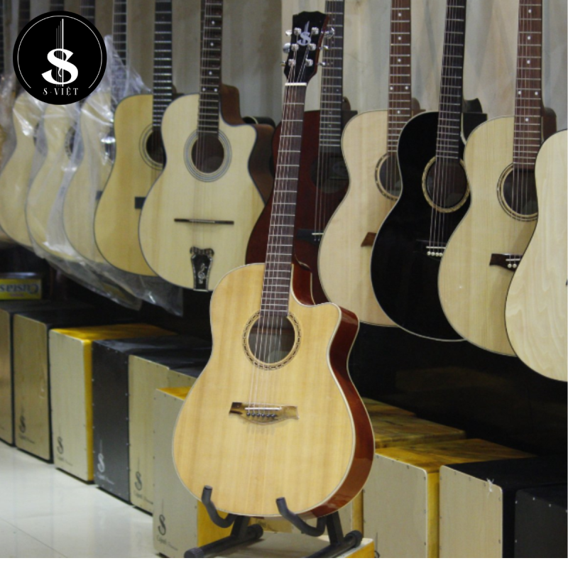 Đàn guitar acoustic gỗ thịt giá rẻ, đàn guitar có ty mã ESAC18