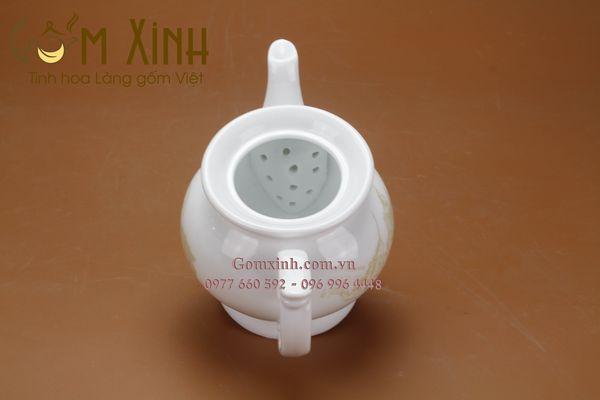 ấm chén Bát Tràng_Bộ bình trà Phú Quý hoa tháp