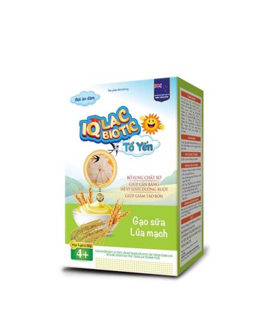 Bột ăn dặm IQ lac biotic tổ yến hương vị gạo sữa lúa mạch