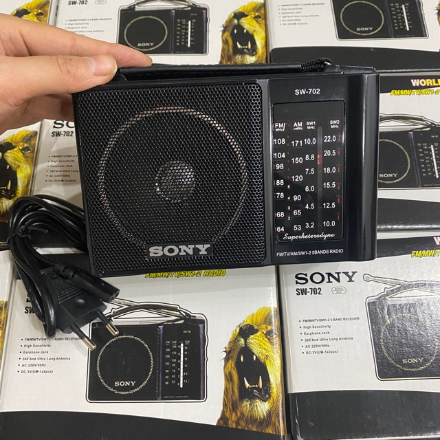 Đài radio sony sw-702: thu sóng 5 kênh fm.tv.am.sw1.sw2