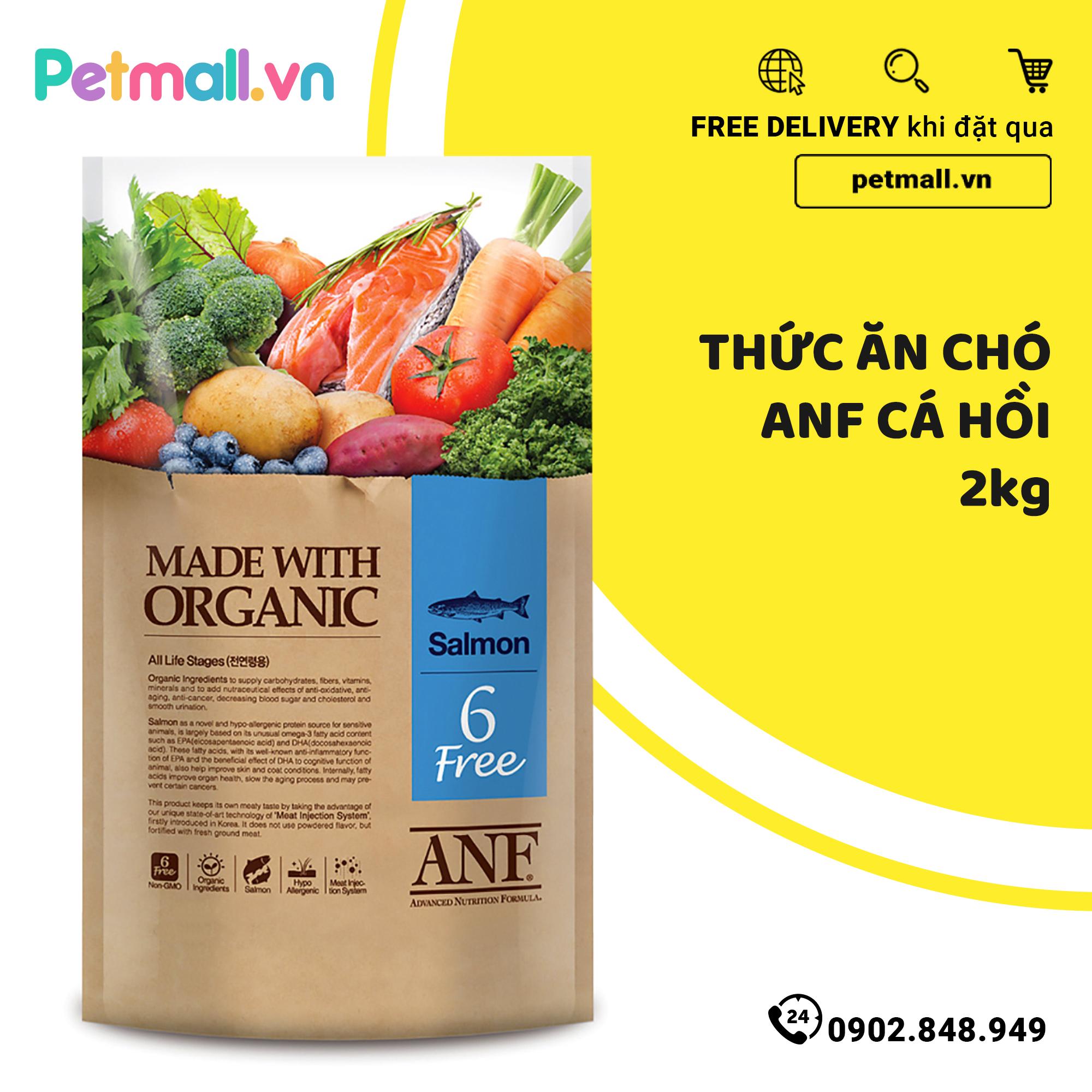 Thức ăn chó anf 6free salmon 2kg - vị cá hồi petmall
