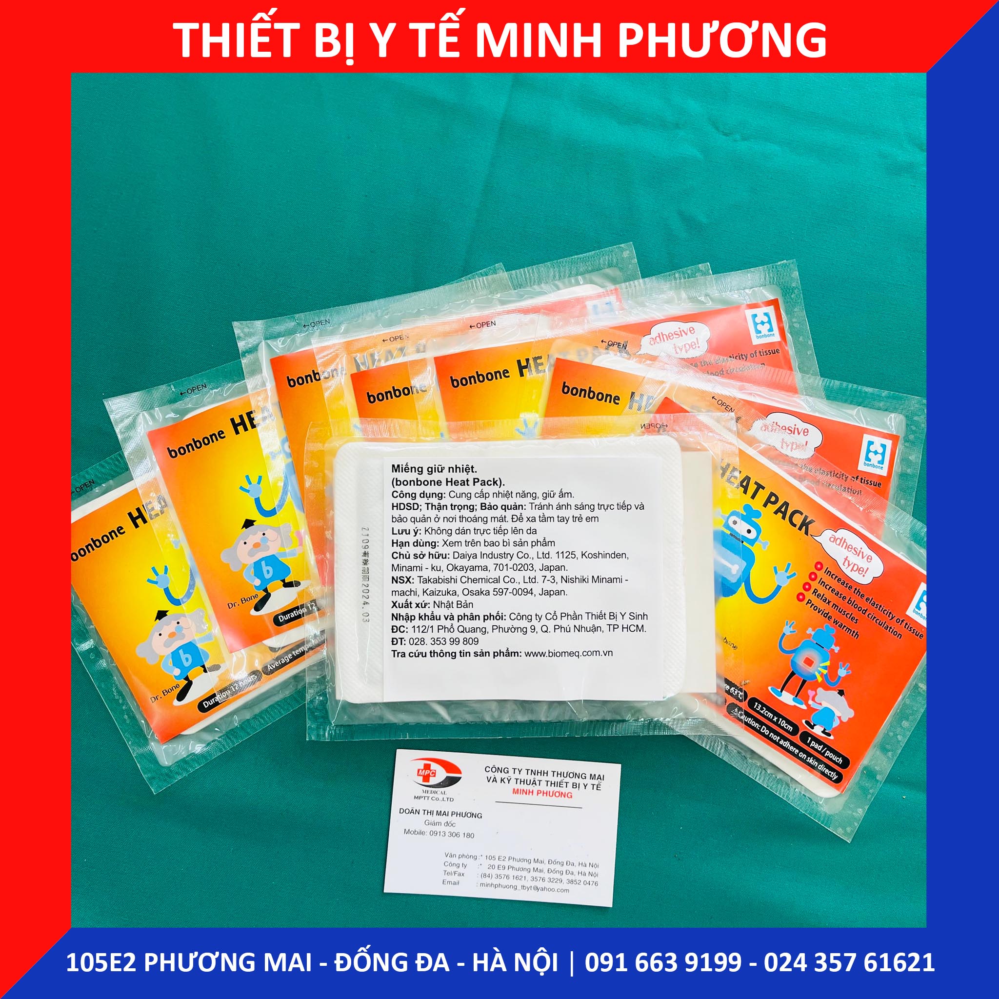 Miếng dán giữ nhiệt cơ thể BONBONE Nhật Bản