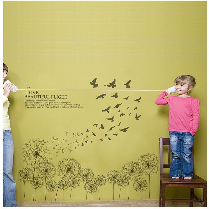 [HCM]Decal dán tường Hoa bồ công anh 2 DH071 (110 x 110cm)