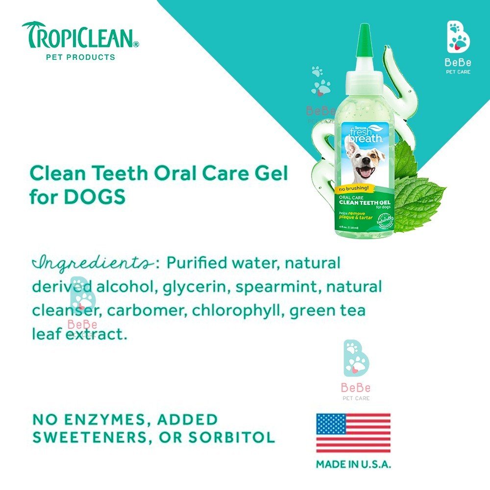 Gel Làm Sạch Răng Miệng TROPICLEAN Cho Chó Mèo