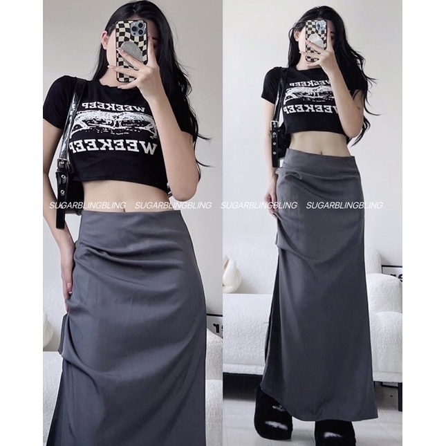 (Sẵn - Ảnh thật) CHÂN VÁY DÀI XẺ NHÚM V14 | Sugarblingbling
