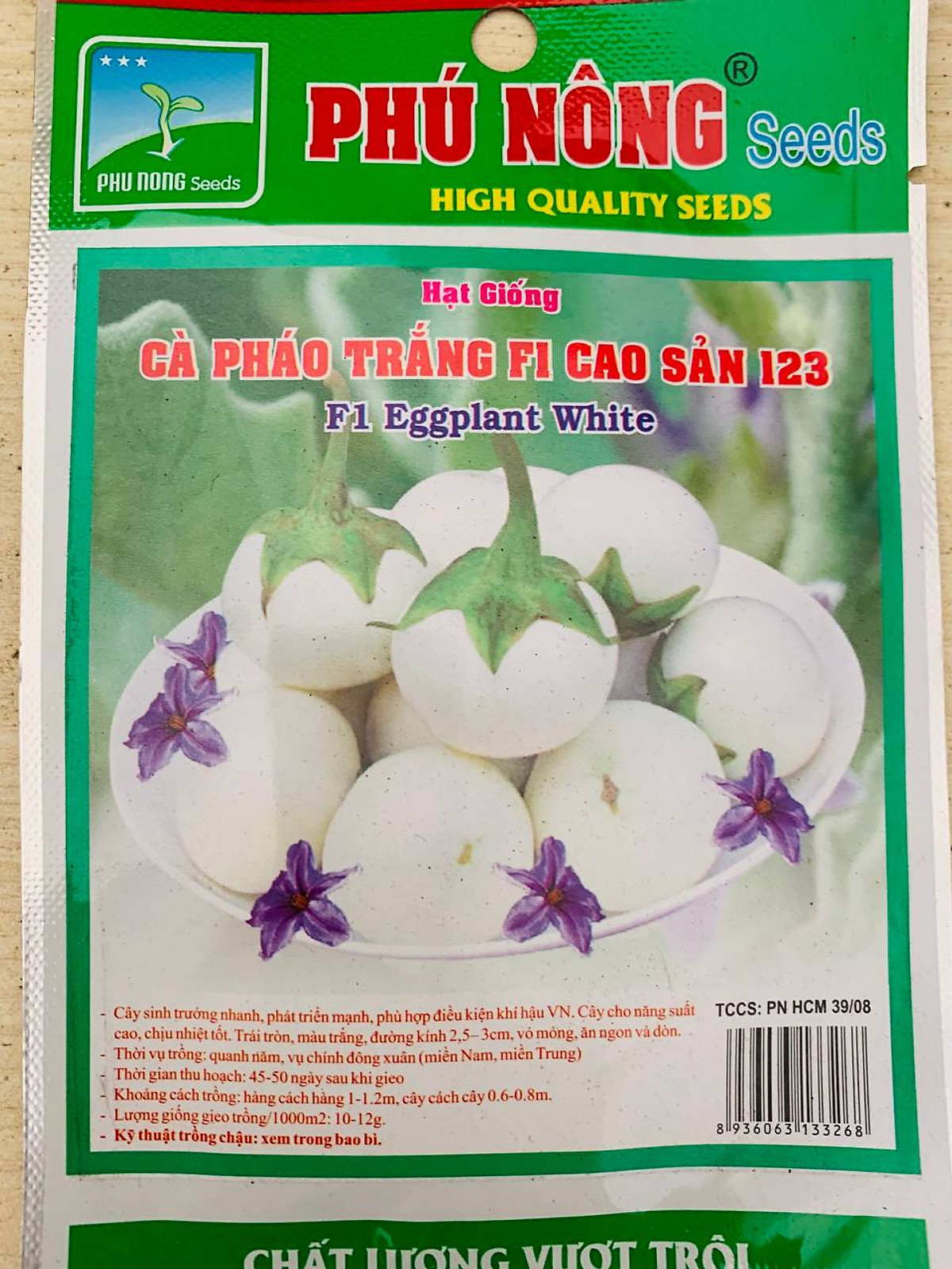 Hạt Giống Cà Tím Cà Pháo Tròn Tím Rd 73 Rạng Đông Gói 0.5Gram