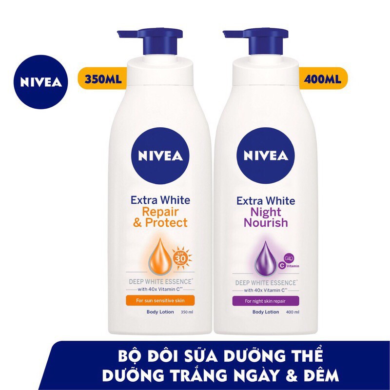 [HCM]Combo Bộ sữa dưỡng thể Nivea ngày và đêm 350ml