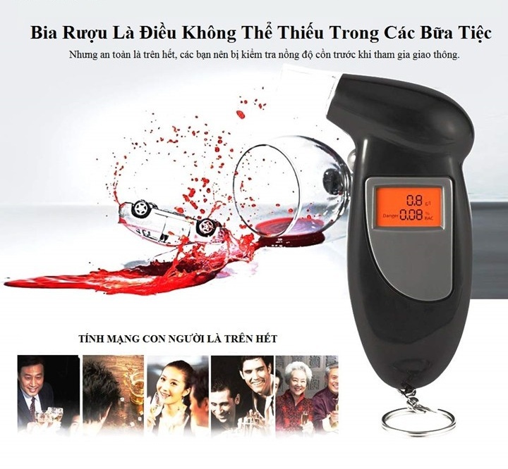 Máy đo nồng độ cồn màn hình lcd alcohol tester điện tử tuyệt đối