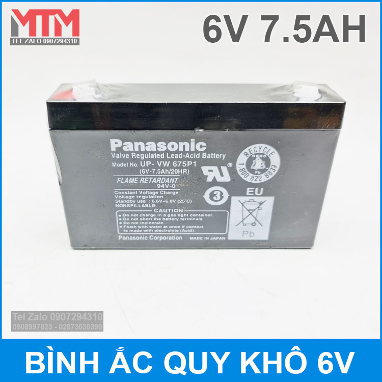 Bình ắc quy khô 6v 7.5ah
