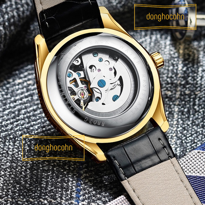 Đồng mechanical watch automatic men Chenxi leather cord exposing machine automatic high-end cx-8802
