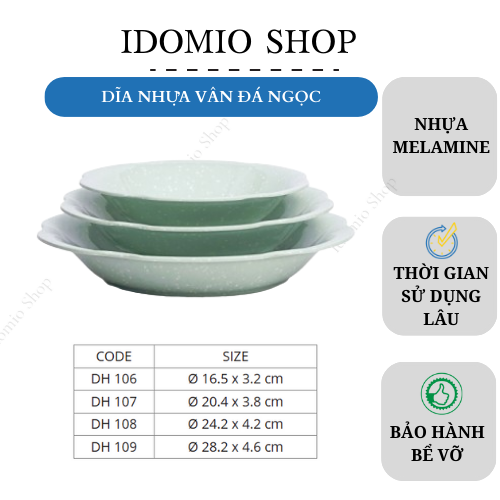 Dĩa Nhựa Melamine Hoa Vân Đá Ngọc