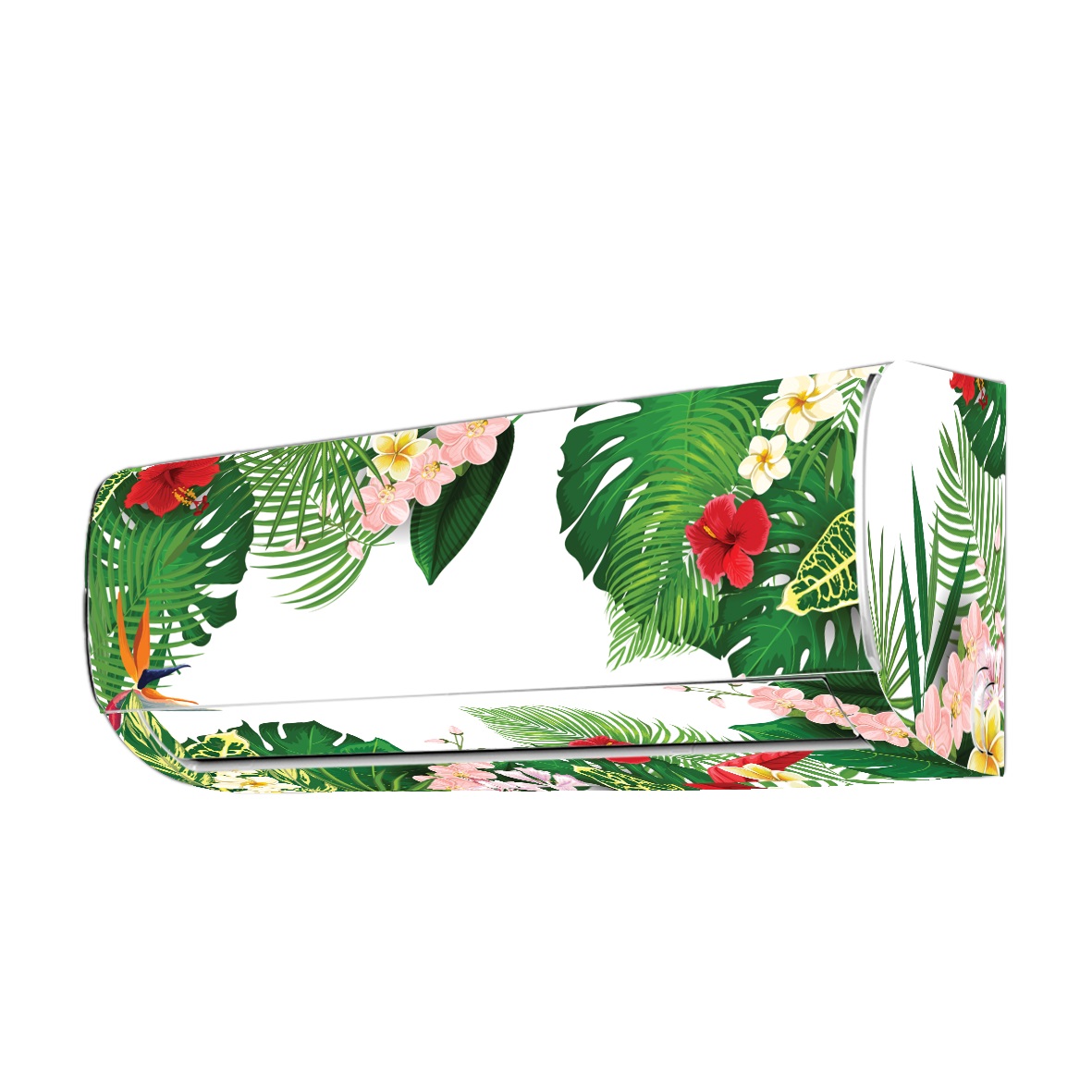Decal dán máy lạnh full 4 mặt LÁ XANH (HOA ĐỎ) - THUTHAODECOR