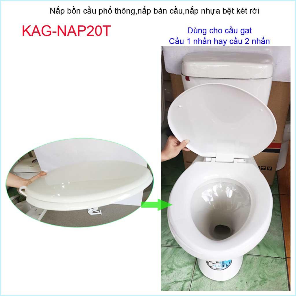 [HCM]Nắp bàn cầu phổ thông KAG-NAP20T nắp bàn cầu 2 khối trắng