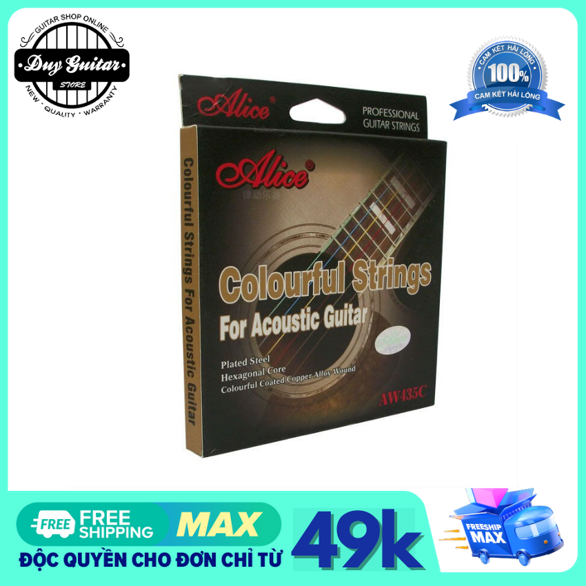 Bộ 6 strings guitar color Alice AW435C-colorful strings for acoustic guitar-single guitar store