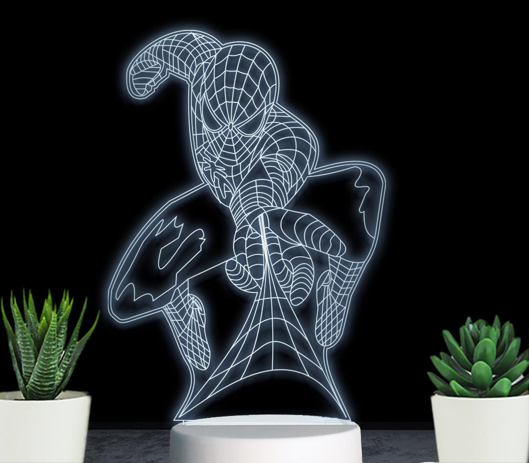 ĐÈN LED 3D 7 MÀU HÌNH NGƯỜI NHỆN - QUÀ TẶNG, ĐÈN TRANG TRÍ, ĐÈN ĐỂ BÀN , ĐÈN NGỦ... THIẾT KẾ VÀ KHẮC HÌNH THEO YÊU CẦU