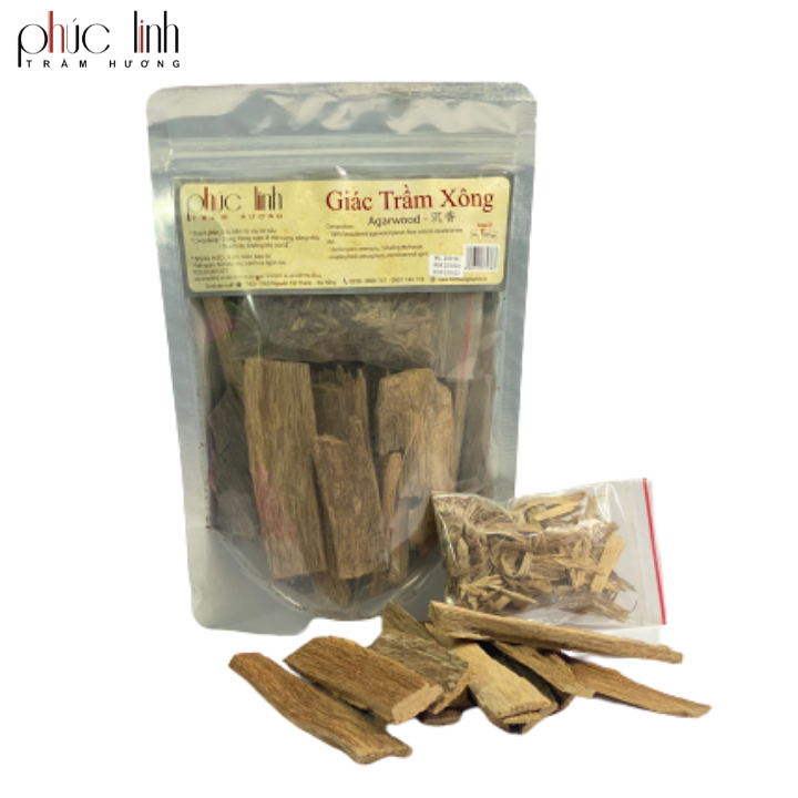 Giác Trầm Hương Trầm Hương Xông Đốt - Loại II - Gói 100gr - Trầm Hương Phúc Linh, Cam Kết Không Hương Liệu và Hóa Chất