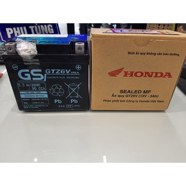K01 bình ắc quy gs gtz 6v chính hiệu honda