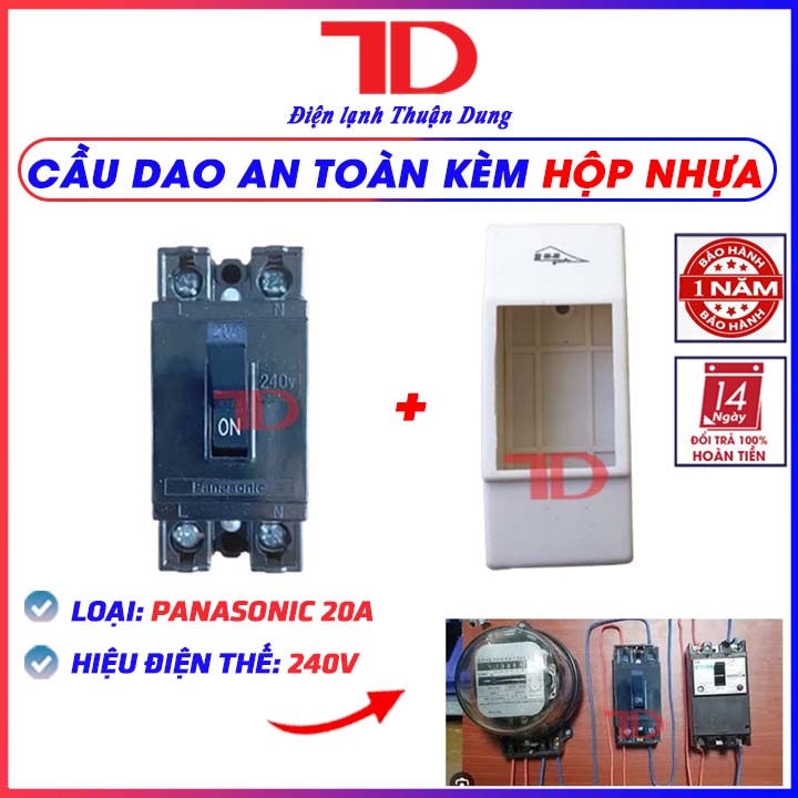 Cầu dao an toàn 20A, át PANSONG và át Panasonic, CB tự động, Aptomat, Át 20A - Điện Lạnh Thuận Dung