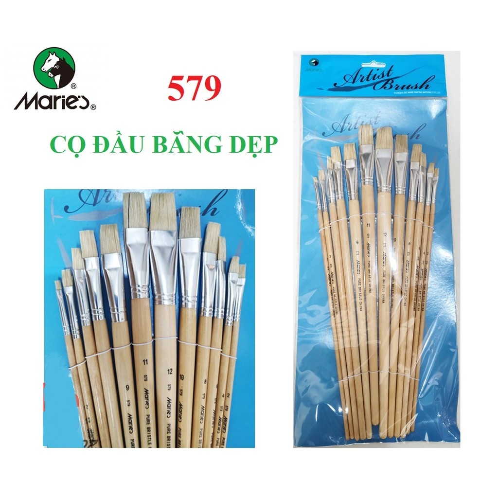 Cọ vẽ sơn dầu Marie's  (bộ 12 cây)