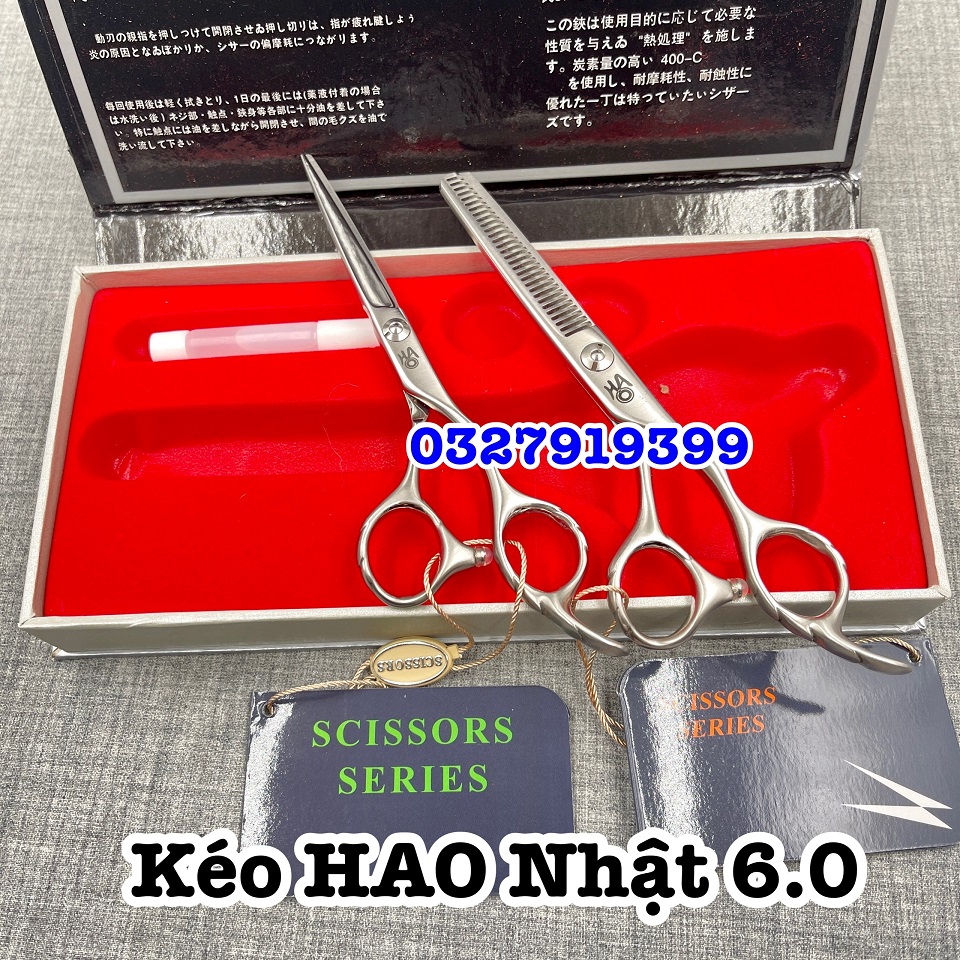 HAO Kéo Cắt Tóc HAO 6.0 - Kéo Nhật Cao Cấp 6 Inches Thép S440C Độ Cứng 62HRC Chất Liệu Thép Nhật Không Gỉ Sáng Bóng