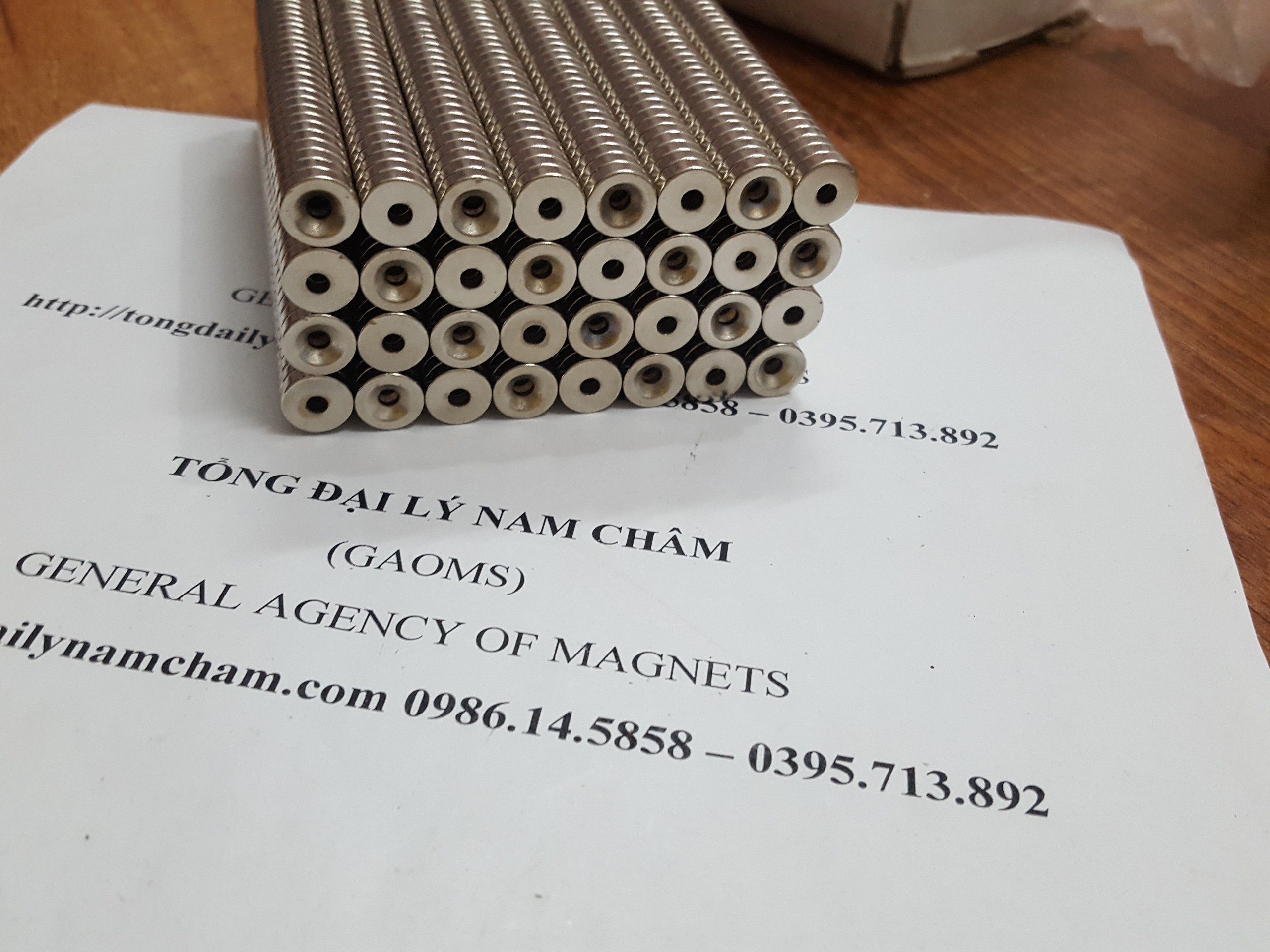 20 viên nam châm câu cá to- 10x3 lỗ 3mm