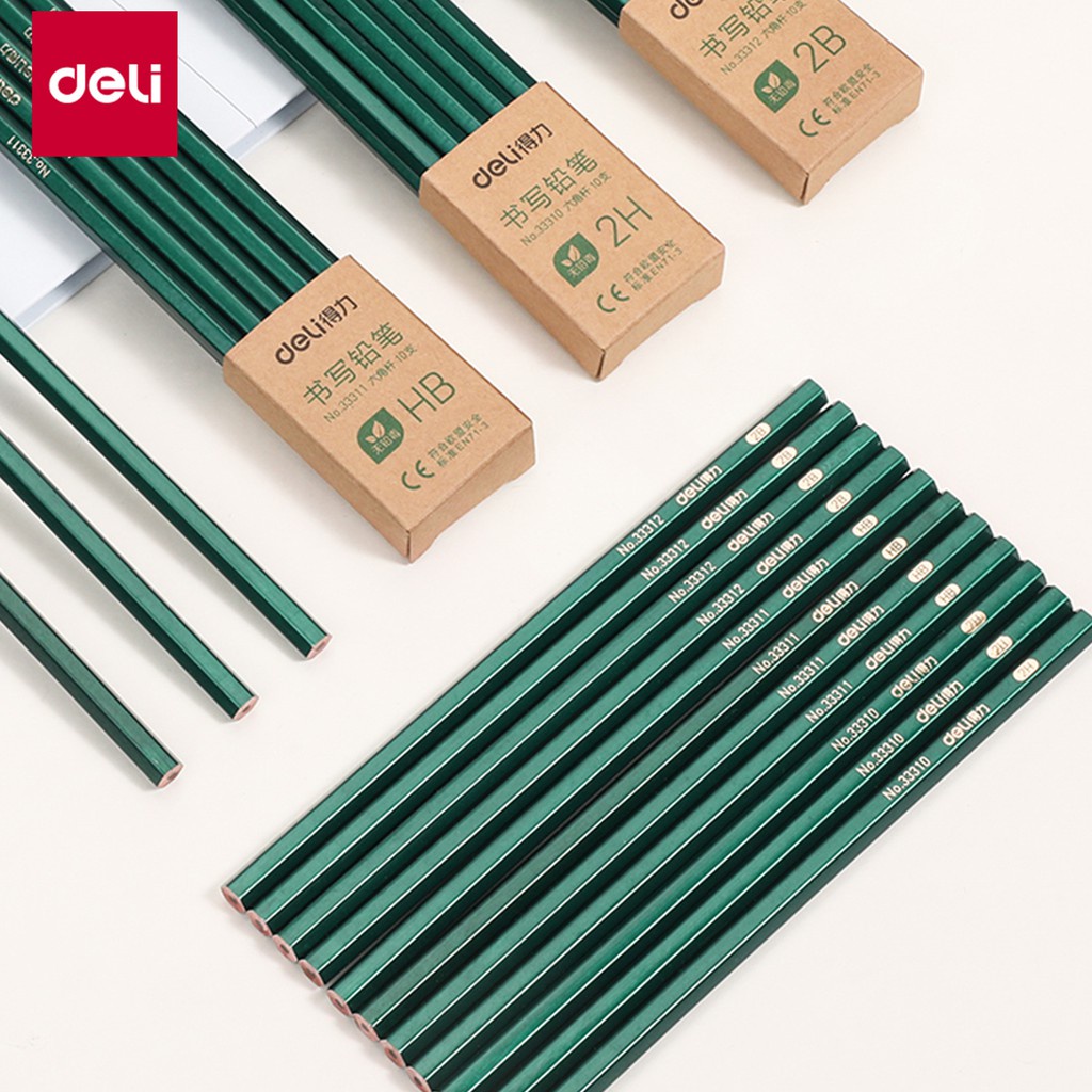 Pencil hexagonal deli-type 2B/HB - 10 PCs/box-33311/33312