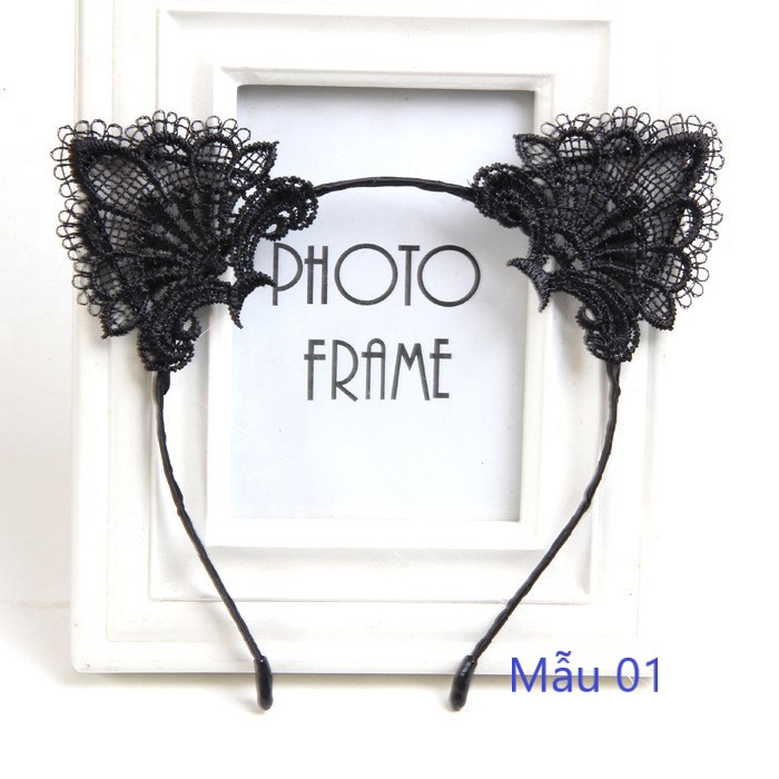 Bờm Tóc Băng Đô Cài Tóc Tai Mèo Ren Dễ Thương 7002