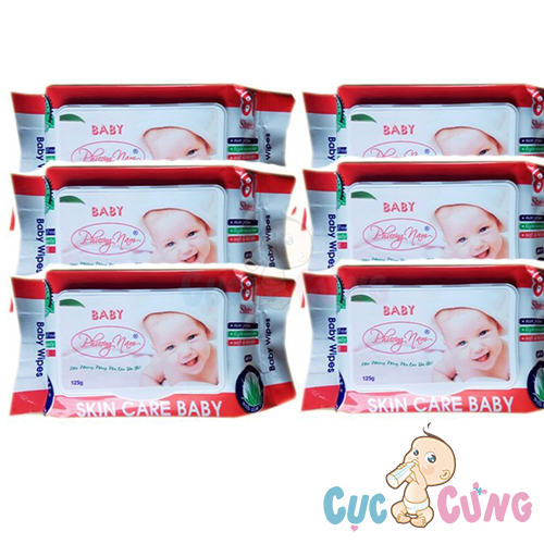 Combo 6 bịch khăn giấy ướt Baby Phương Nam 80gr - Không Mùi