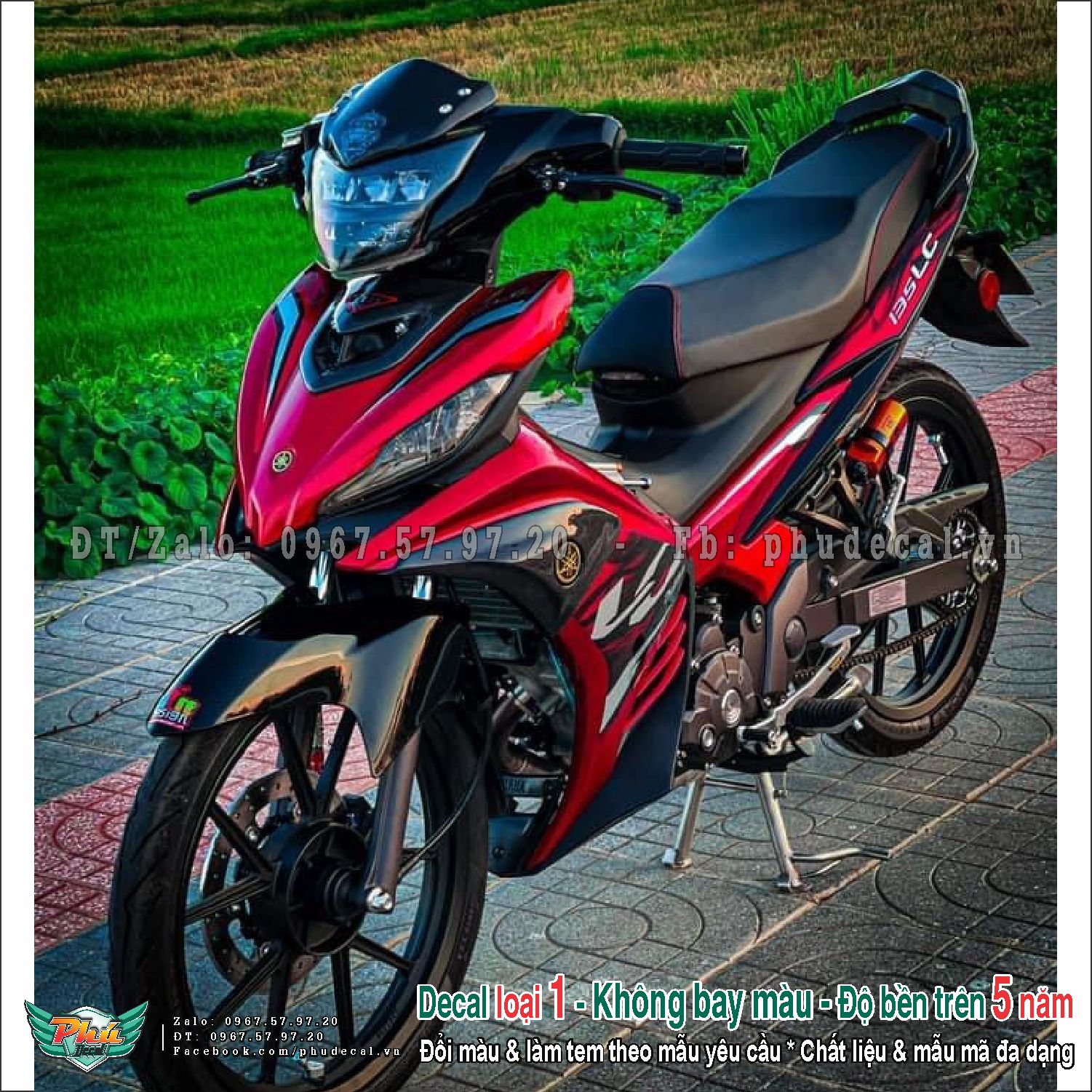 Tem rời Exciter 135 Lc đỏ đen lửa 2021 (p)