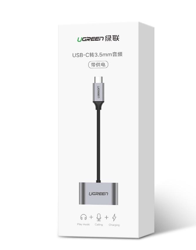 Cáp USB C to Audio 3.5mm Hỗ Trợ Cổng Sạc Ugreen 50596