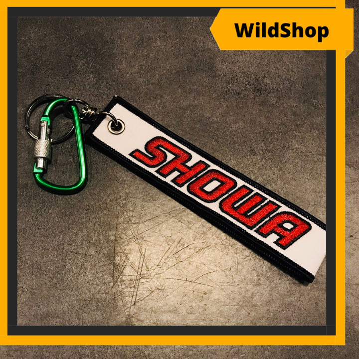 Móc khóa motor thêu logo Showa