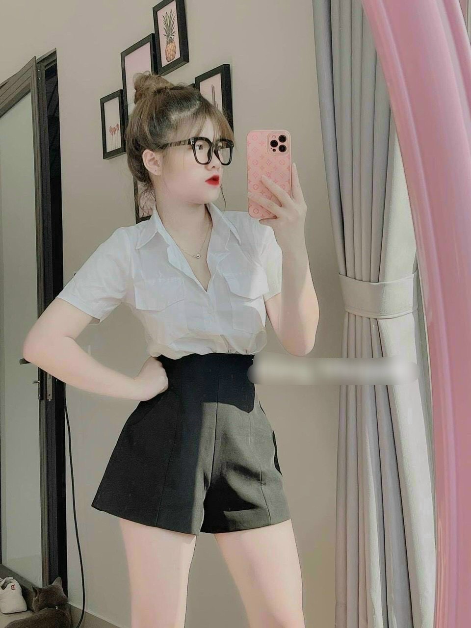 Áo sơ mi nữ trắng trơn phối cực hot 2021