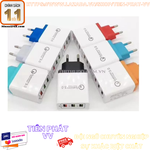 [HCM]Củ sạc nhanh Qualcomm 3 cổng  cốc sạc nhanh-Hàng cao cấp