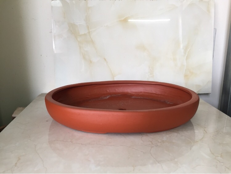 Chậu đất nung bonsai cạn hình ovan(  size 2)