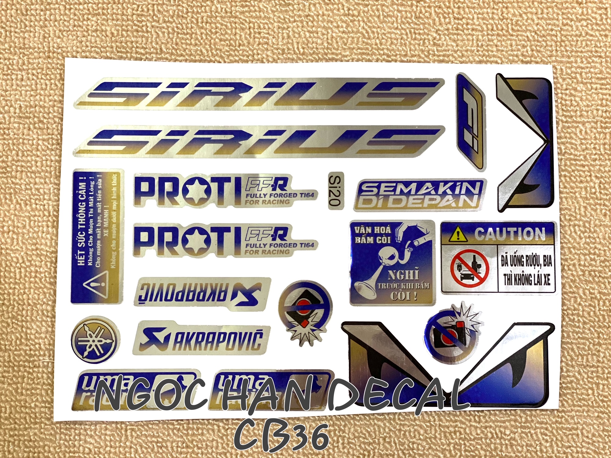 [HCM]Bộ tem Crom kèm mắt cho xe Sirius -- NGỌC HÂN DECAL