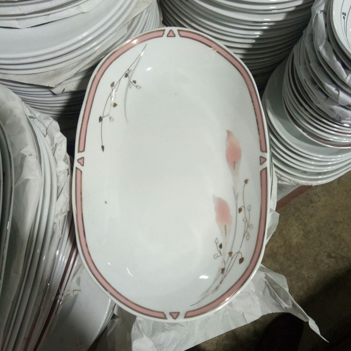 (Cam kết đổi trả khi bể vỡ) Đĩa xoài hoa lan hồng 1012 sứ chuan kuo nhập khẩu cao cấp