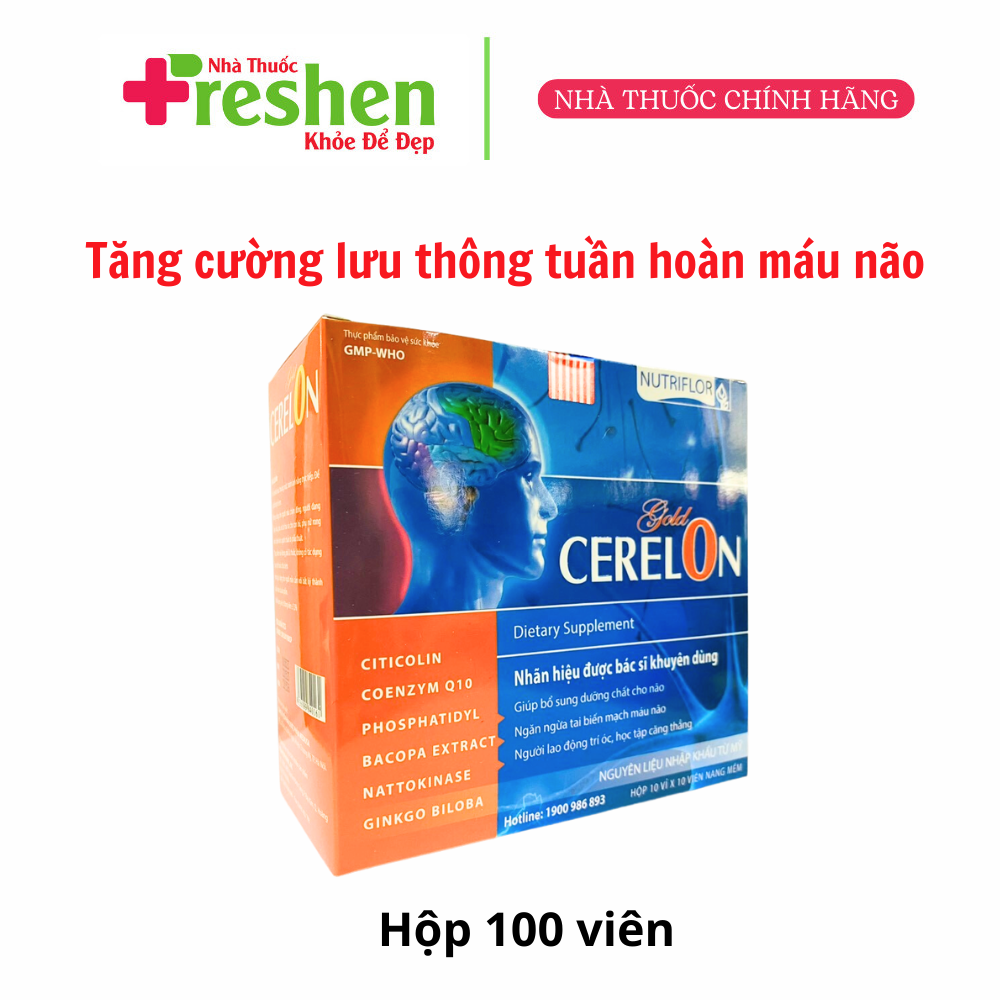 Bổ não CERELON Gold hoạt huyết dưỡng não, ngăn ngừa tai biến, giảm các triệu chứng tiền đình