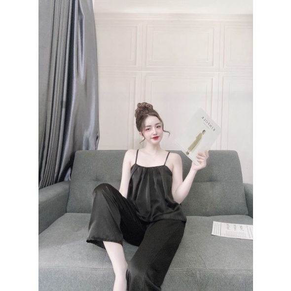 ☘️☘️Đồ Ngủ siêu rẻ💕💕 Sét đồ lụa satin quần dài áo gấp ly siêu xinh 💕