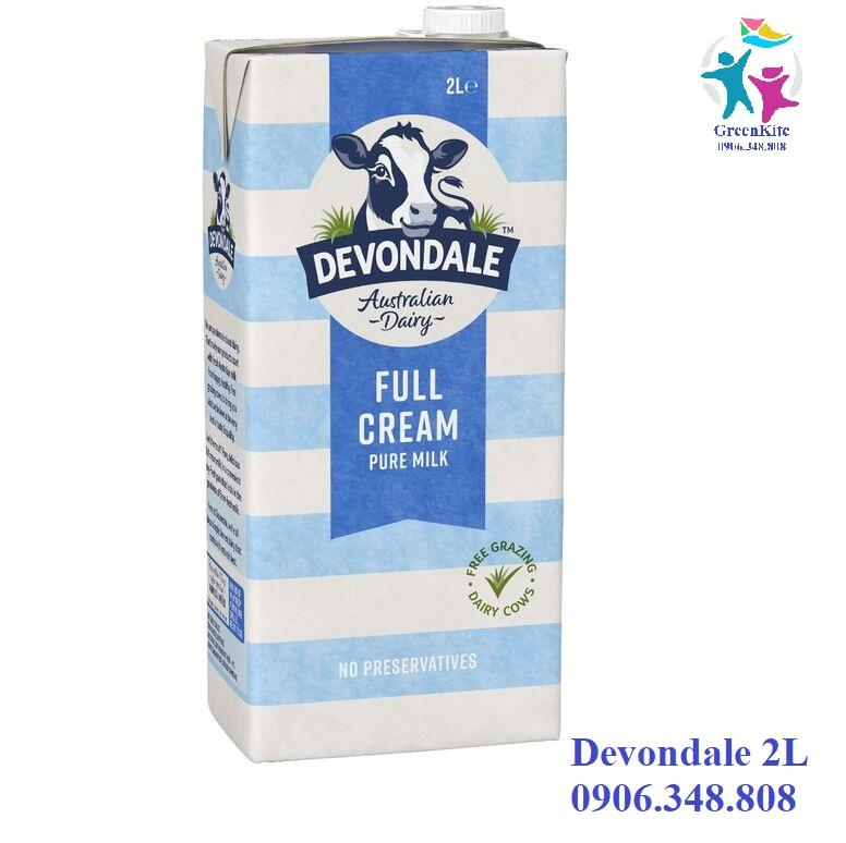 Thùng 6 hộp sữa tươi Devondale 2L