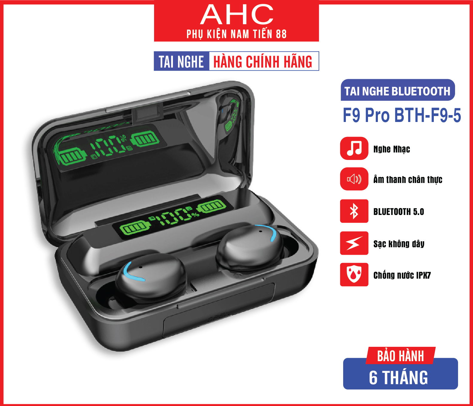 Tai nghe Bluetooth F9 Pro BTH-F9-5 V5.2