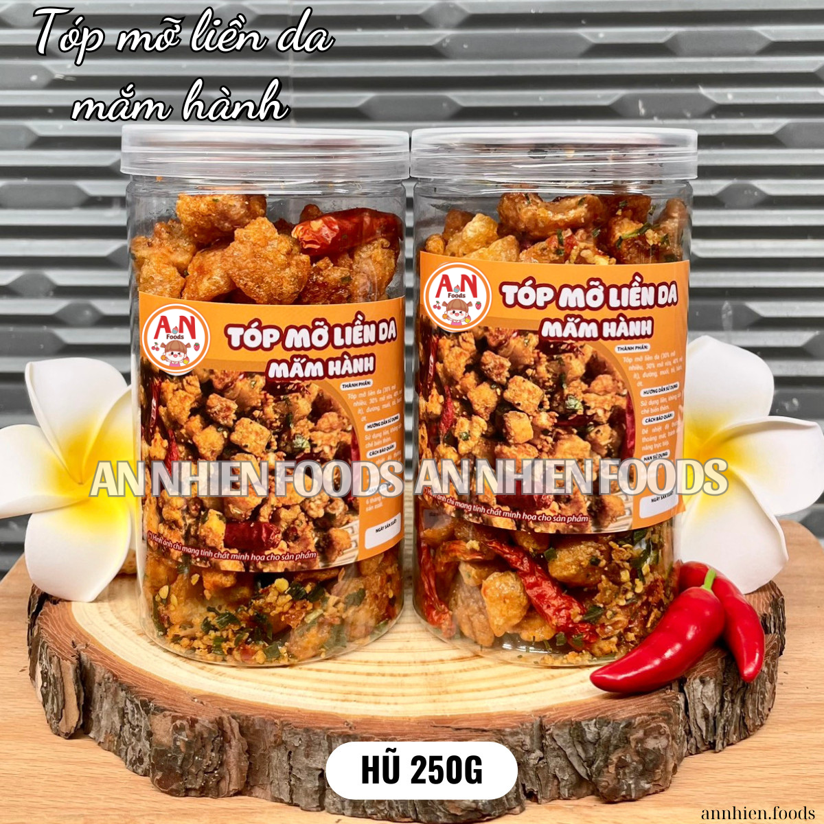 Tóp mỡ liền da sốt mắm hành (đậm vị- có video) {Khối lượng tịnh, không tính bao bì}