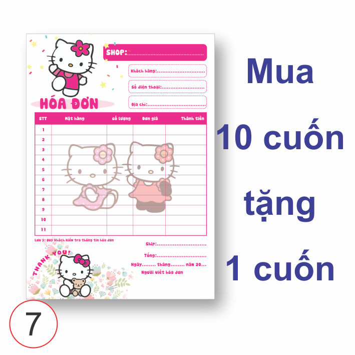 Hóa đơn bán hàng mini - hóa đơn bán lẻ M7