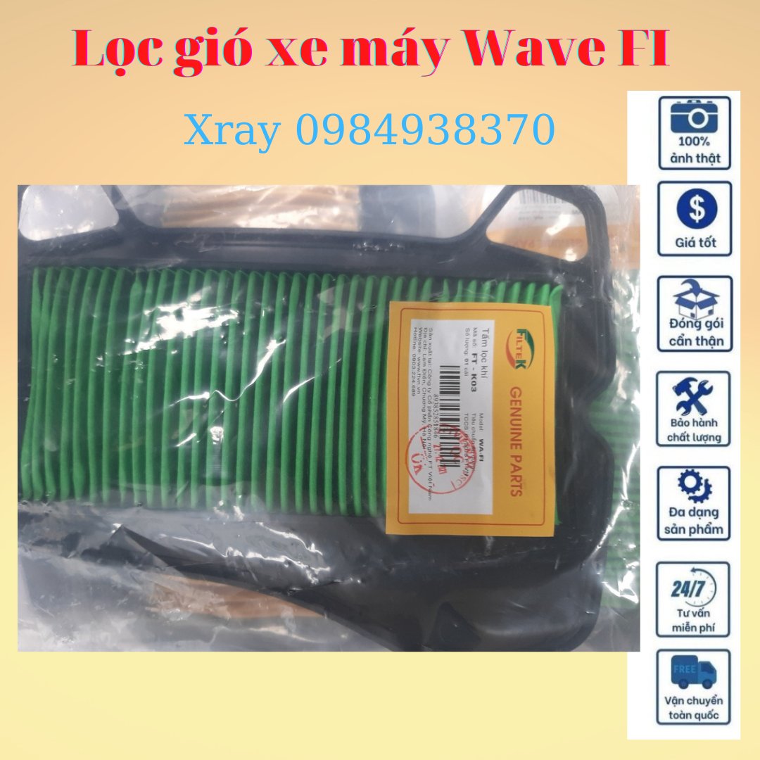 Lọc gió xe máy Wave 110, Fi, Rs