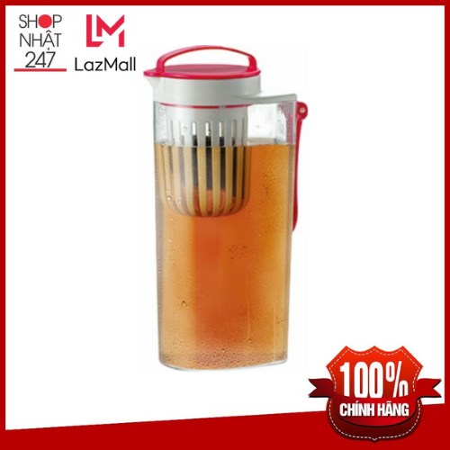 Bình nướ́c có khay tách bã trà thông minh 2l màu đỏ nhật bản