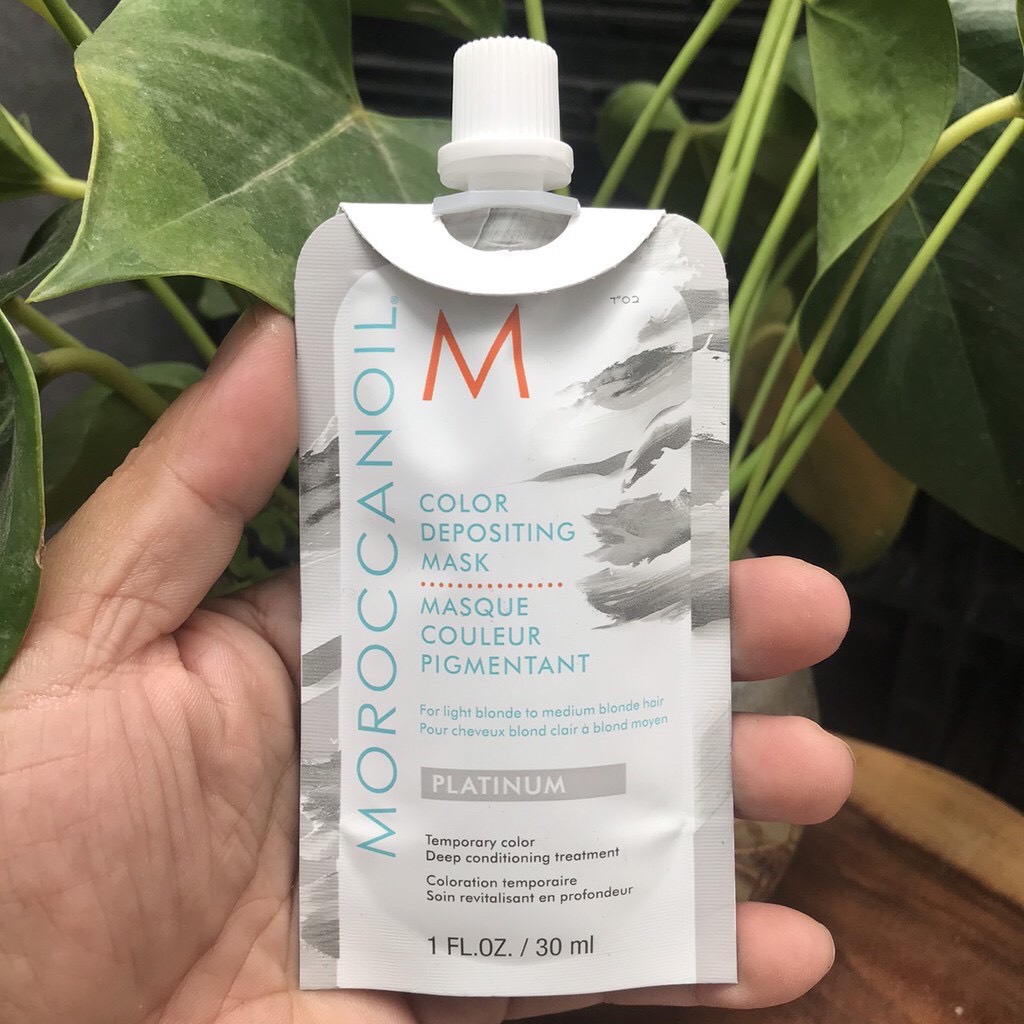 Mặt Nạ Dưỡng Bổ Sung Hạt Màu Moroccanoil Color Depositing Mask Màu Platinum 30m