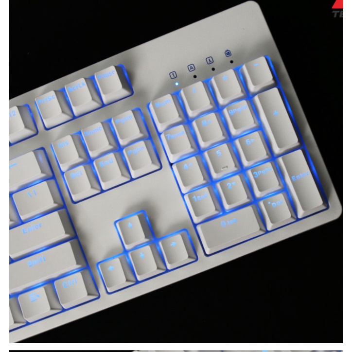 Bàn phím cơ E-Dra EK3104 Trắng White Ice/ Led xanh version 2021 (Blue/ Brown/ Red switch)