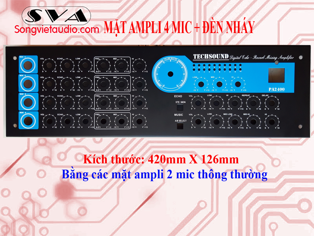 MẶT AMPLI 4 MIC PA2400