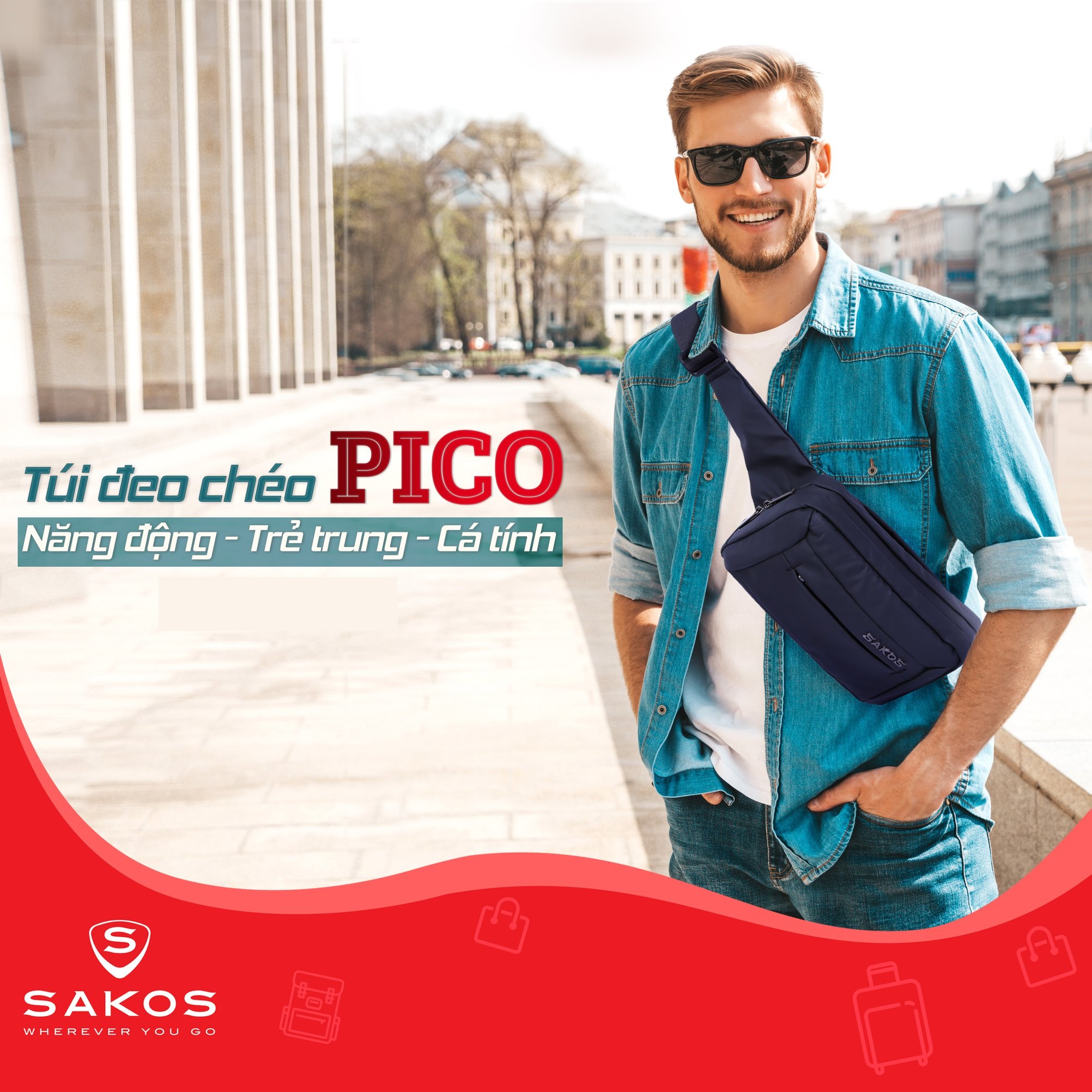 [HCM]TÚI ĐEO CHÉO SAKOS PICO