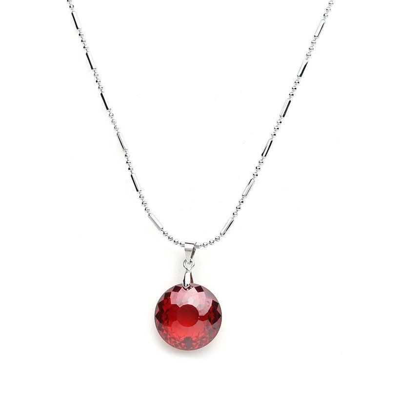 Mặt đá sapphire đỏ thắm, hình tròn đường kính 1,2cm (Tặng dây đeo cổ)